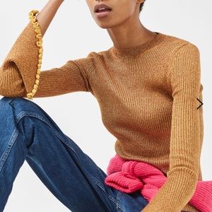 Topshop golden open bell sleeve sweater